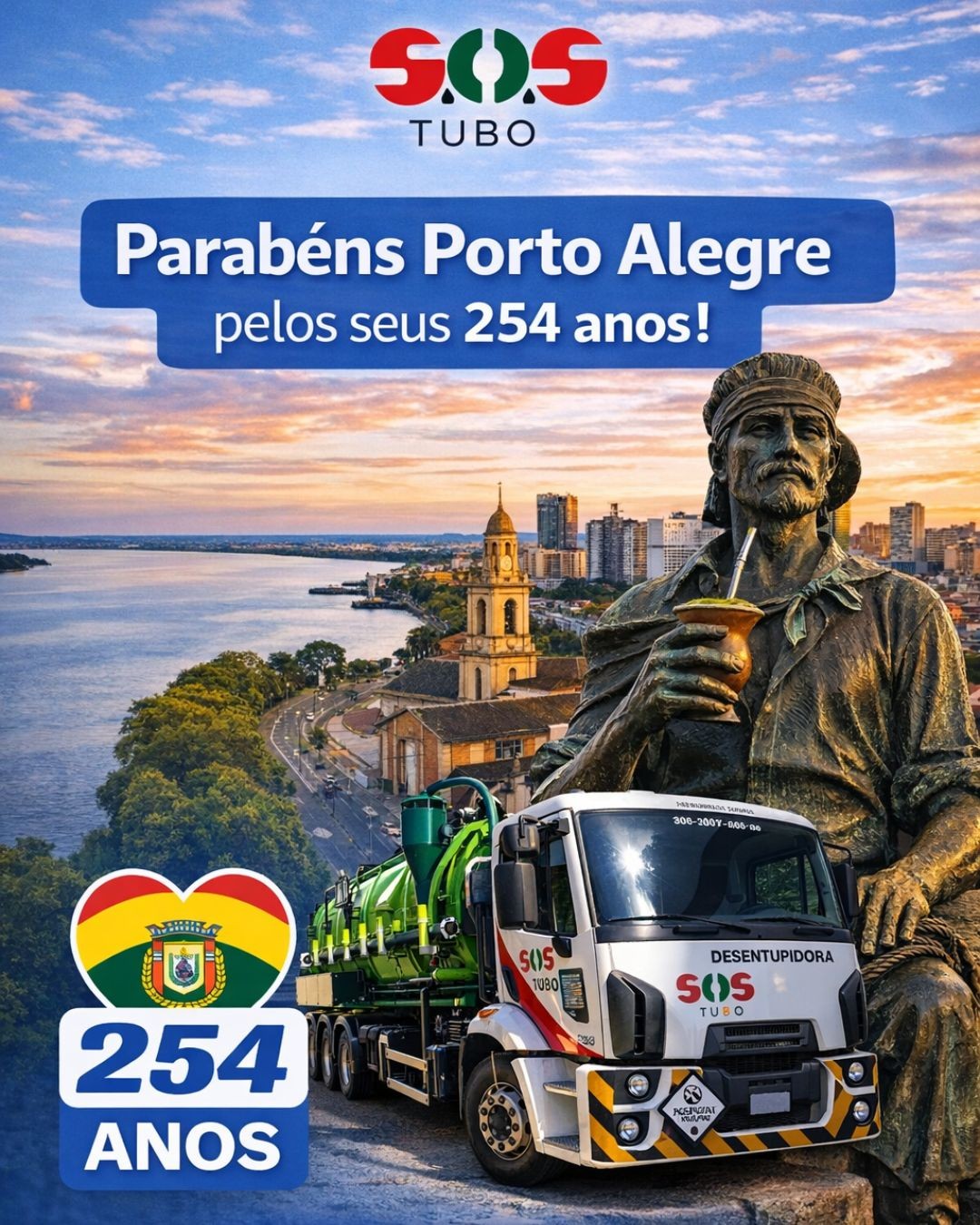 PORTO ALEGRE 254 ANOS: ORGULHO DE ATENDER ESSA CIDADE TODOS OS DIAS.